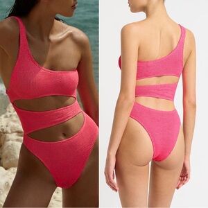 Bond Eye Rico Cutout One Piece Swimsuit Neon Azaela One Size NWT
